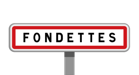 Panneau sur poteau central de Fondettes, Indre-et-Loire, Centre-Val de Loire