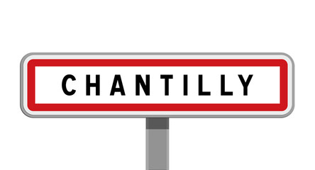 Panneau sur poteau central de Chantilly, Oise, Hauts-de-France
