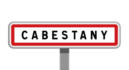 Panneau sur poteau central de Cabestany, Pyrénées-Orientales, Occitanie