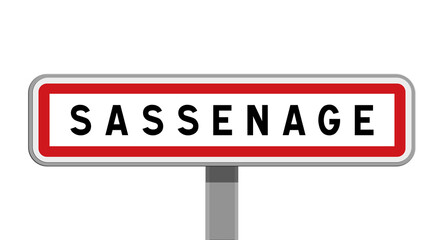 Panneau sur poteau central de Sassenage, Isère, Auvergne-Rhône-Alpes