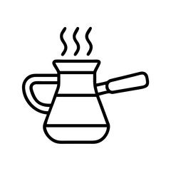 Turkish coffee pot vector icon illustration for cafe restaurant menu and coffee shop branding design