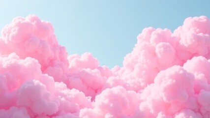pink clouds on blue background