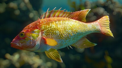 Obraz premium 3D model of a multi-colored snapper