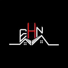 EHN Real State logo design, EHN simple and modern logo. EHN luxurious alphabet design