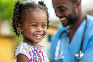 Child having checkup with healthcare provider
