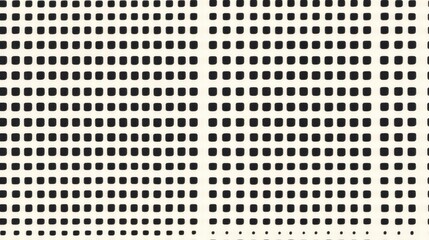 A pattern features a grid of small black squares on a white background, creating an eye-catching visual effect that emphasizes simplicity and contrast.