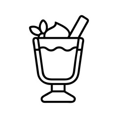 Delicious dessert drink vector: milkshake, smoothie, ice cream float, parfait, with mint and straw design