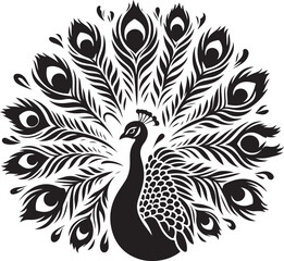 Peacock illustration logo