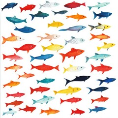 colorful fish pattern background