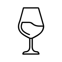 Wine glass vector icon illustration for wine tasting events and restaurant menu design element isolated on white