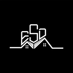 ESD Real State logo design, ESD simple and modern logo. ESD luxurious alphabet design