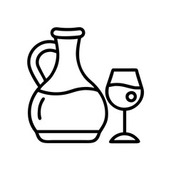Elegant wine carafe and glass illustration for wine lovers and connoisseurs design and decoration