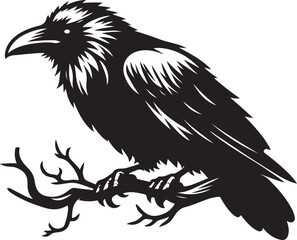 Raven illustration logo