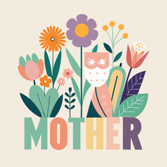  Mother's day image with a white realistic background .