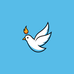 dove of peace on blue background