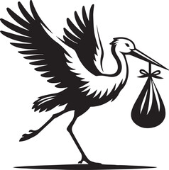 Stork illustration logo