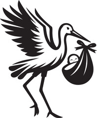 Stork illustration logo