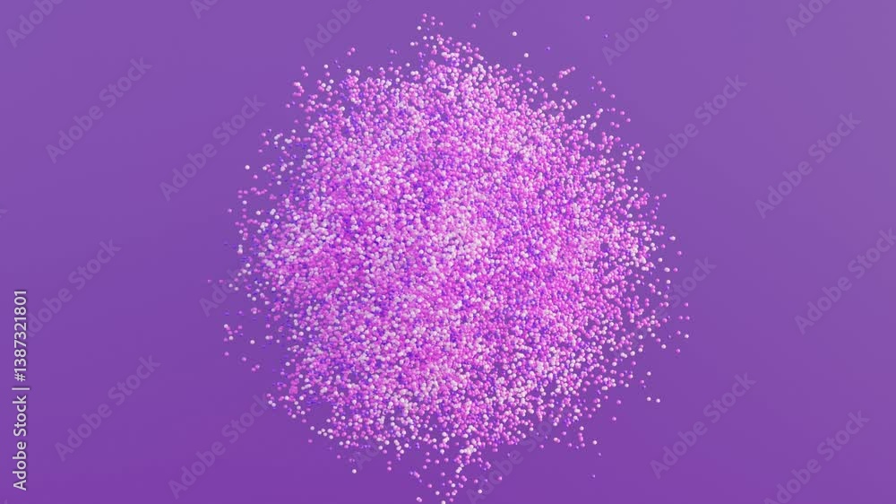 Aufkleber vibrant dynamic cloud of multicolored particles morphing in motion. abstract 3d animation of colorfu