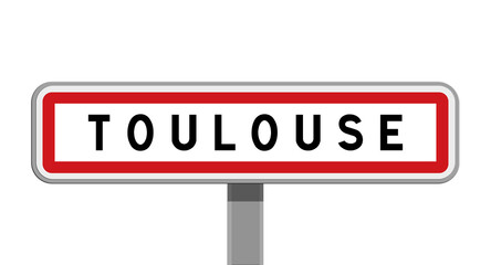 Panneau sur poteau central de Toulouse, Haute-Garonne, Occitanie
