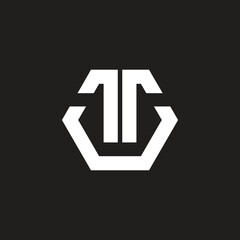 TU initial hexagon logo monogram branding template.