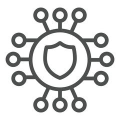 Secure connection line icon, network concept. Vector graphics. Safety and support sign on white background, outline style icon for mobile or web design.
