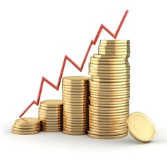 Financial Growth Chart with Gold Coins