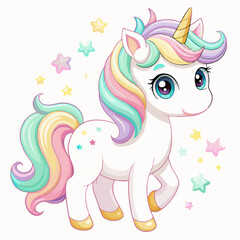 Naklejka premium Cute unicorn. 