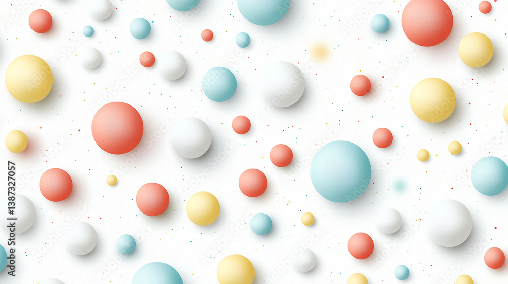 Aufkleber colorful abstract circles in various sizes on white background create playful and vibrant pattern, e