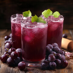 glass of fresh grapes juice 