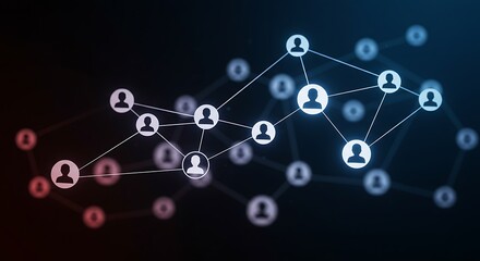 Network of People Connecting Illustration Showing Teamwork and Connection
