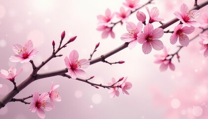 Intricate sakura branch pattern, light pink, white accents , twig, aesthetic, cherry