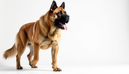 Obraz premium Majestic mastiff, powerful stance, white background, studio, white, isolated dog