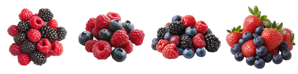 Fresh raspberries, blueberries, blackberries and strawberries.