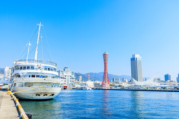 春の神戸港　兵庫県神戸市　Spring in Kobe Port. Hyogo Pref, Kobe City.
