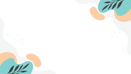 Minimal Botanical Abstract Background with Soft Pastel Colors and Leaf Elements