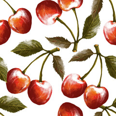 Juicy, delicious cherries. Summer. Fruit. Vitamins. The cherry pattern