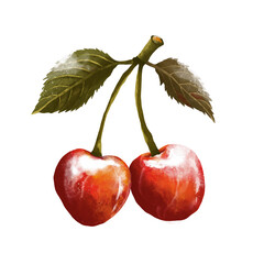 Juicy, delicious cherries. Summer. Fruit. Vitamins. 