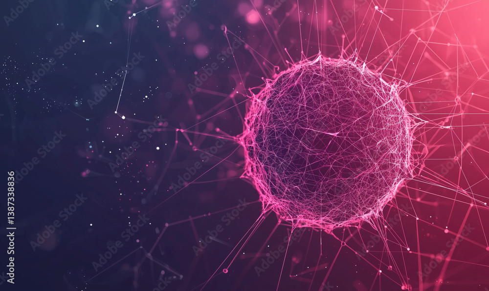 Aufkleber exploring cellular biotechnology laboratory scientific visualization digital environment close-up in