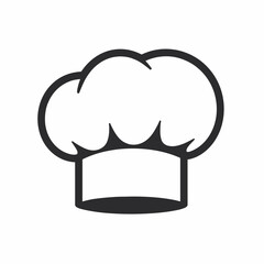Chef's hat illustration in minimalist style on white background  