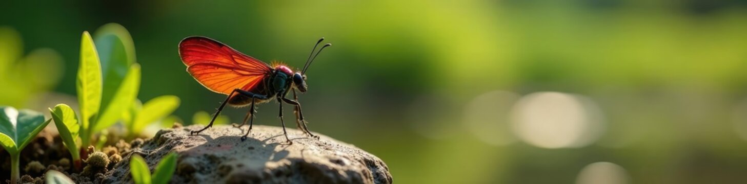 Libellule onychogomphe reposant sur une pierre plates, paysage, onychogomphe, formage