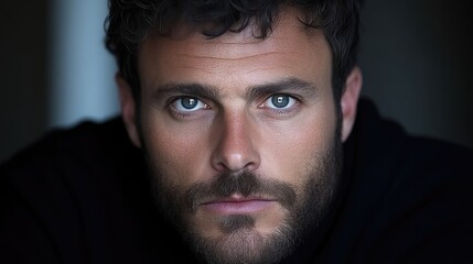 Fototapeta premium Close-up portrait of a man with direct gaze