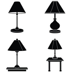 Table Lamp  Vector Shilhouette Bundle Set Collection