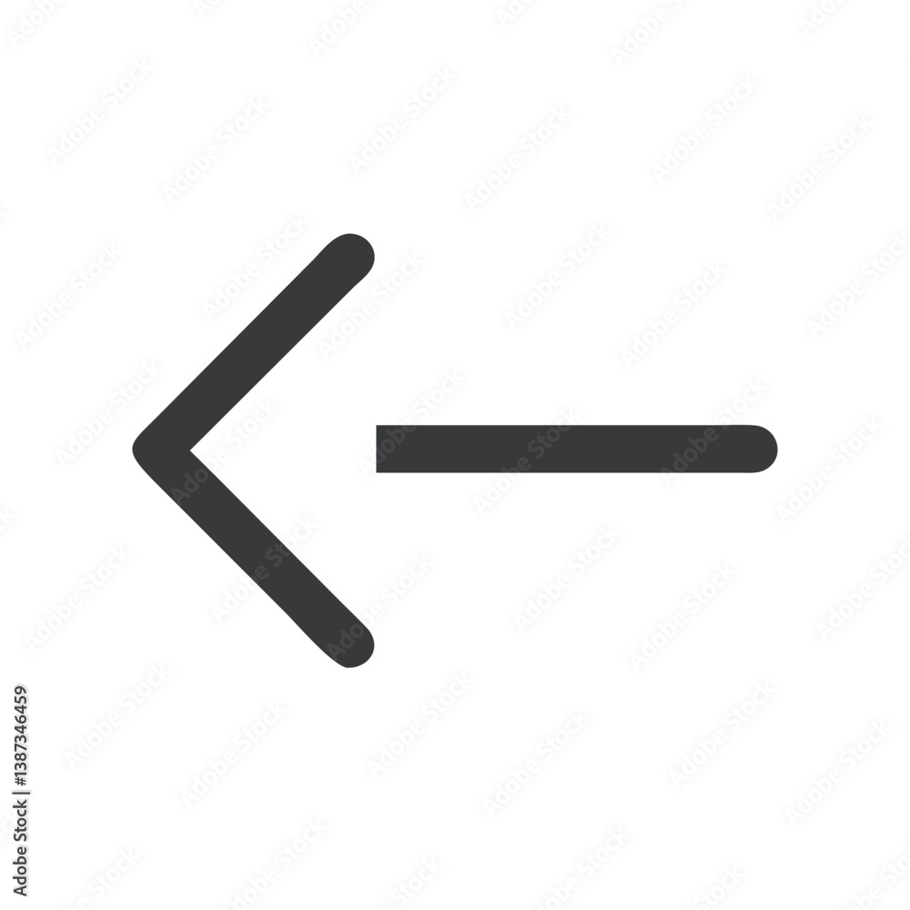 Poster minimal left arrow symbol in thick outline style