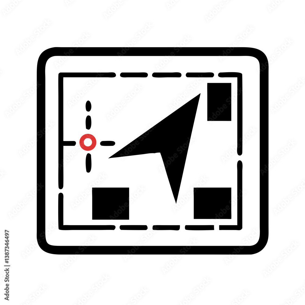 Poster Cursor inside selection box icon in minimal style