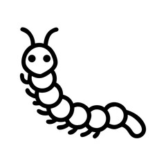 Simple caterpillar illustration in line style