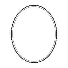 Oval Vintage Frame with Black Dotted Edge