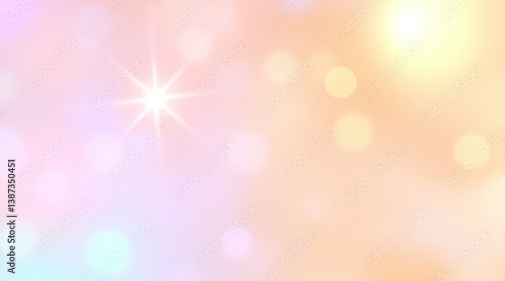 Poster soft spring background with dreamy bokeh lights