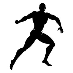 A man running silhouette vector illustration on white background 