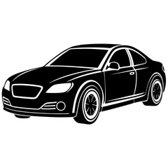 A car silhouette vector illustration on white background 