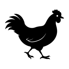 Chicken Vector Silhouette | Farm Animal, Rooster, Hen Clipart	